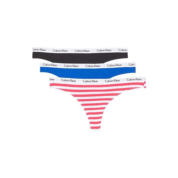 Calvin Klein Other - CALVIN KLEIN Carousel Cotton 3-Pack Thong Underwear QD3587 red/blue/black XL